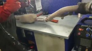 Сварка аргоном при замене гофры глушителя