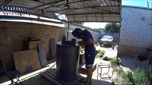 Твердотопливный котел труба в трубе  Solid fuel boiler