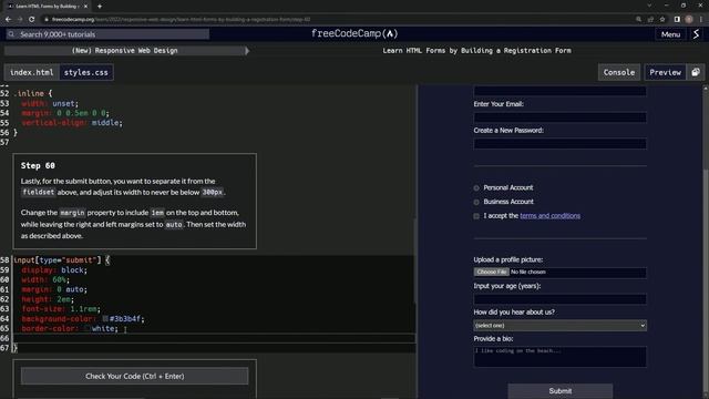(ARCHIVED) Learn HTML Forms by Building a Registration Form - Step 60