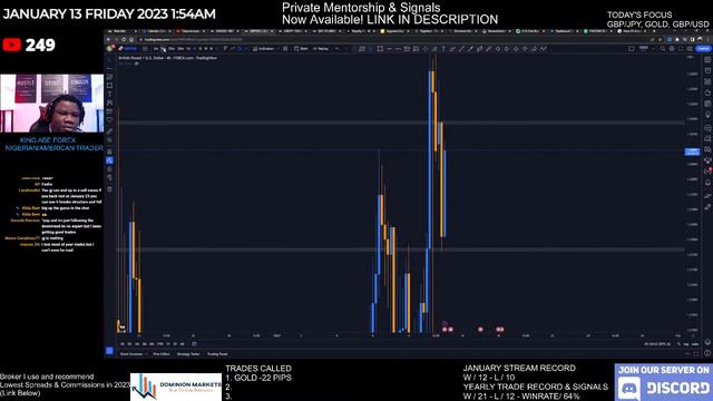 LIVE FOREX TRADING LONDON SESSION - (GOLD, GBPJPY, GBPUSD) - JANUARY 13 2023 (FREE EDUCATION)