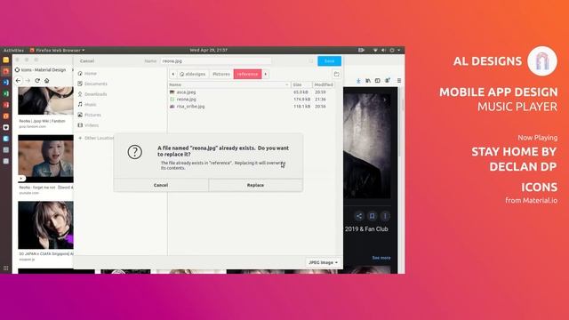 Mobile App UI Design | Music Player | Inkscape