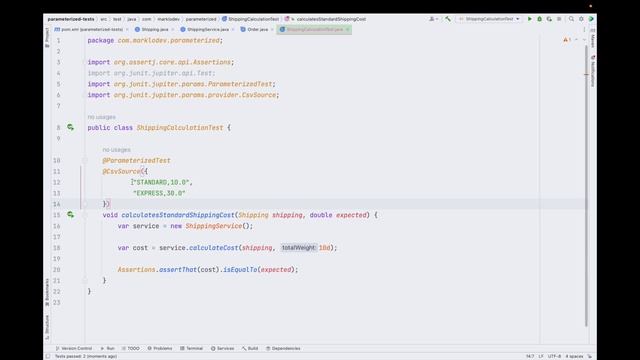 JUnit 5 parameterized tests