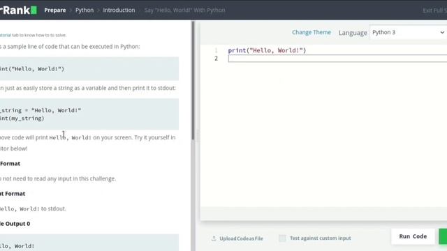 #1: Say “Hello, World!” With Python | HackerRank Solution