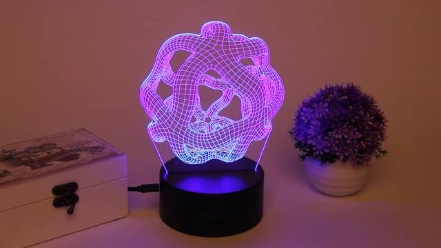 Светильник ночник "3D-Метамарфоза" на пластиковой подставке, с включателем USB смотреть онлайн