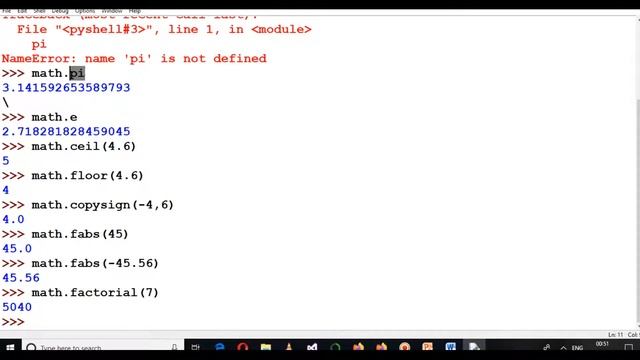 Python Math Module For Beginners - pi, e, floor, factorial, copysign methods