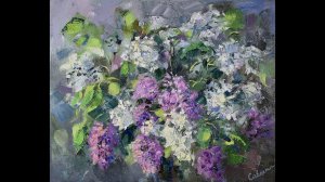 Lilac Painting Flower Original Art Floral Oil Canvas Artwork