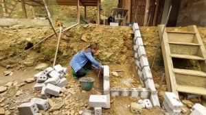 How To Building stairs to the house - Green forest life, 100 Days building farm