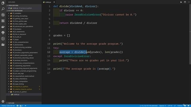 02 - A Full Python Refresher - 033 Errors in Python