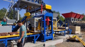 изготовление цветной двухслойной тротуарной плитки на автоматическом вибропрессе Рифей Буран 2