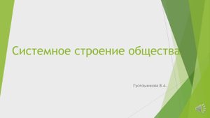 Системное строение общества