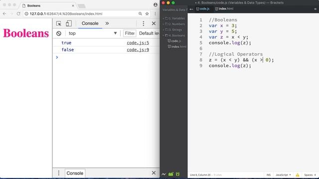 Booleans Logical Operators | JavaScript