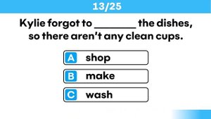 English Vocabulary Quiz - Beginner Level (A1 - A2) | 25 Questions