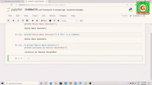 [Python in Telugu]: Python Comments with examples in Telugu
