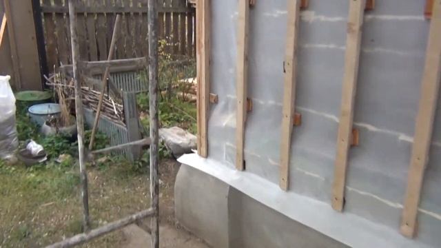Деревянная обрешетка на стены фасада дома под сайдинг. смотреть онлайн