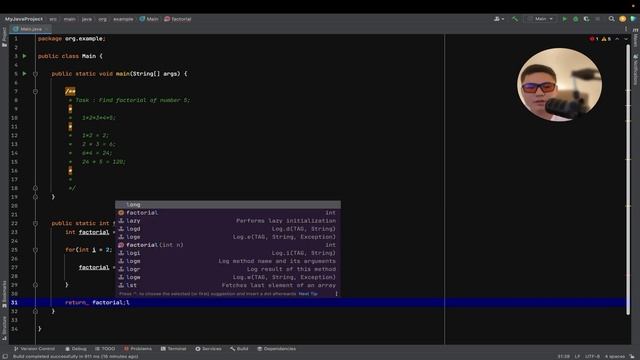 Java coding challenge Factorial