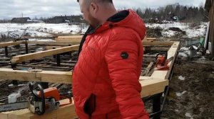 Свайно-Винтовой фундамент и обвязка из бруса для Деревянного Дома