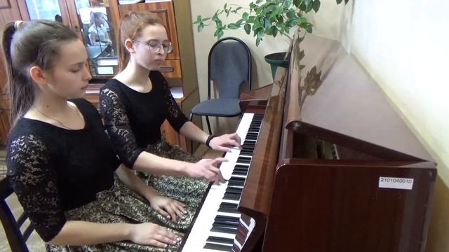 Зубрилина Анжелика и Волкова Снежана (М.Глинка Экспромт в форме галопа, Г.Вавилов Полька-Карнавал) смотреть онлайн