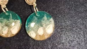 Серьги из эпоксидной смолы море#бижутерияручнойработы #эпоксиднаясмола #море