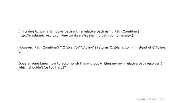 Windows : Path.Combine absolute with relative path strings смотреть онлайн