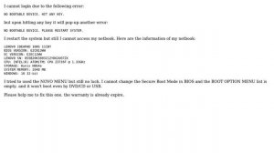 I cannot login to a netbook: "NO BOOTABLE DEVICE. HIT ANY KEY."