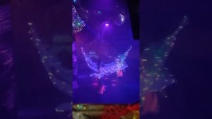 Красивый танец со светодиодными крыльями