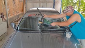 Полировка ЛОБОВОГО стекла оксидом церия. Полировка ЛОБОВОГО СТЕКЛА mitsubishi carisma