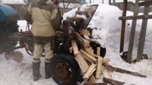 Самодельный дровокол/ПЕРВАЯ РАБОТА/Гидравлический дровокол в работе/Обзор и отзыв