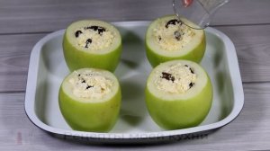 Идеальный десерт. Запеченные яблоки с начинкой из творога с меренгой.