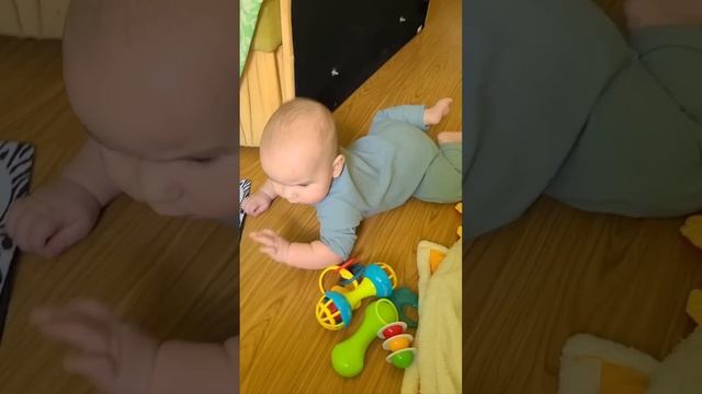 ползает по пластунски в 6 месяцев и 1 неделя,серьёзный парень) смотреть онлайн