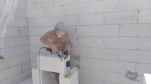 Снятие фаски на газоблоке .