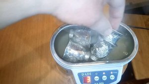 Ультразвуковой очиститель, пример работы, чистка серебра. Ultrasonic cleaner, cleaning silver.