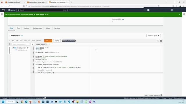 How to write dataframe from lambda to AWS S3 bucket?| #awslambda #amazonwebservices #awss3#datafram смотреть онлайн