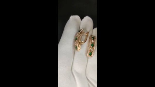 Серьги Изумрудный след S068