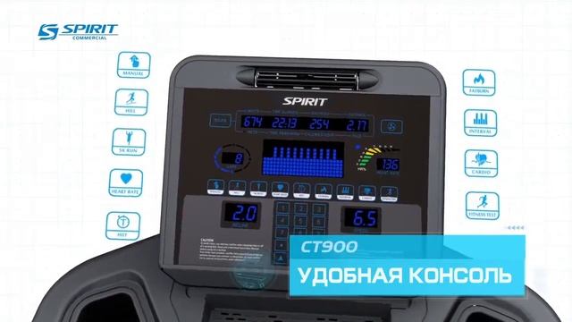 Беговая дорожка SpiritFitness СT900 смотреть онлайн