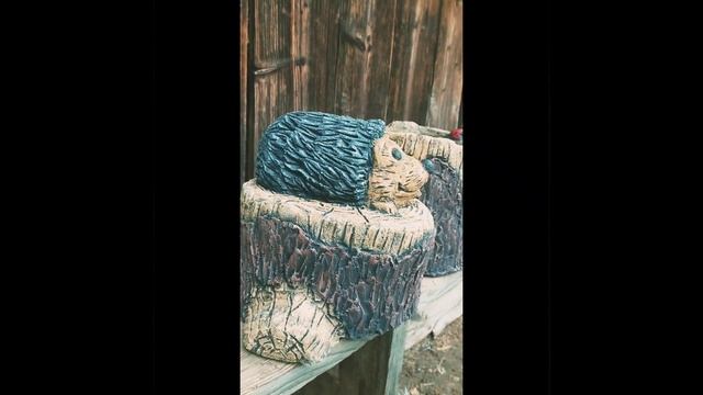 Садовая фигура ёжик Своими руками из цемента Арт-бетон смотреть онлайн