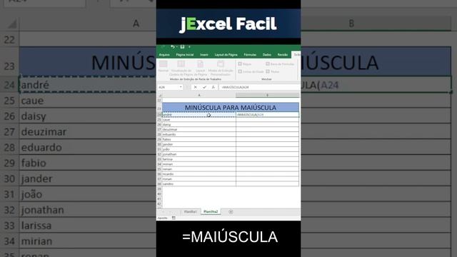 ✅TRANSFORME LETRAS MINÚSCULAS EM MAIUSCULAS NO EXCEL