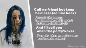 Billie Eilish - When the party's over | Lirik Terjemahan