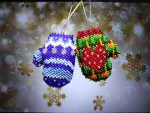 Мастер-класс. Рукавички. Кирпичное плетение. Часть 1.