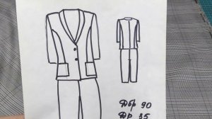 Как сшить жакет и брюки из ткани в клетку.