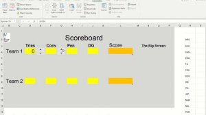 Excel Rugby Scoreboard