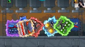 RED BALL 4 : EVIL SPONGEBOB BALL VS ALL 5 ELECTRIC CAVE BOSSES, ALL LEVELS, ALL VOLUMES GAMEPLAY