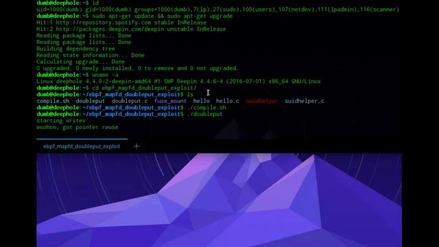 DeepinOS 15.3 --- CVE-2016-4557 PoC смотреть онлайн
