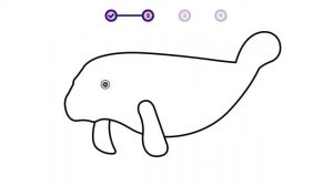 How to draw a sea animal - Manatee? Easy and simple drawing | Animal character design tutorial