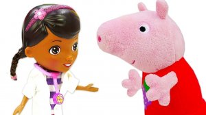 Доктор Плюшева и Свинка Пеппа! — Видео про Пеппу и игрушки о том, почему надо мыть руки!