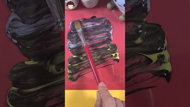 Famous brand logo, Reverse Slime Painting   #shorts #art #coloring