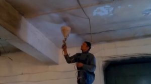 Покраска потолка картушным пистолетом!!!