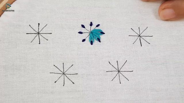 All over design for dress#hand embroidery lazy daisy stitch all over design