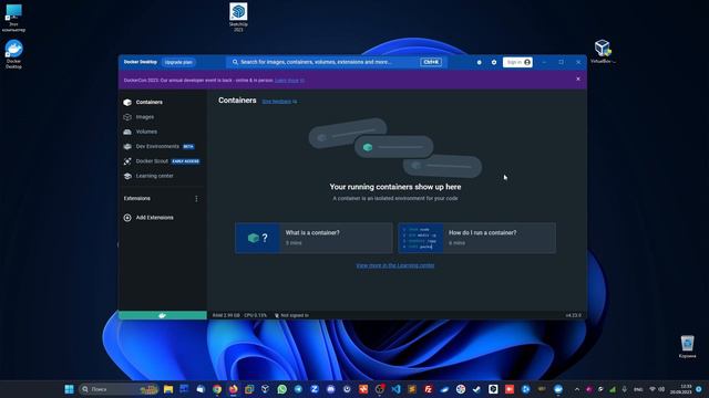 Установка Docker Desktop на Windows 11.