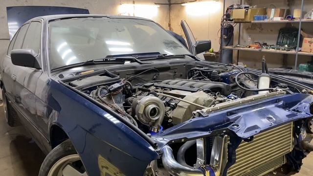 БМВ Е34 М50 ТУРБО / Первый запуск турбо мотора ! / часть 6 смотреть онлайн