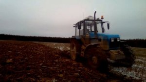 вспашка зяби на т 150 и мтз 1221
